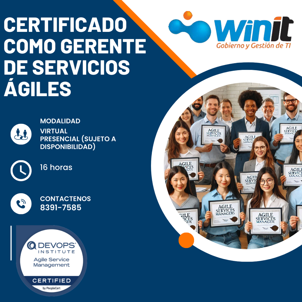 Certificado como Gerente de Servicio Ágiles